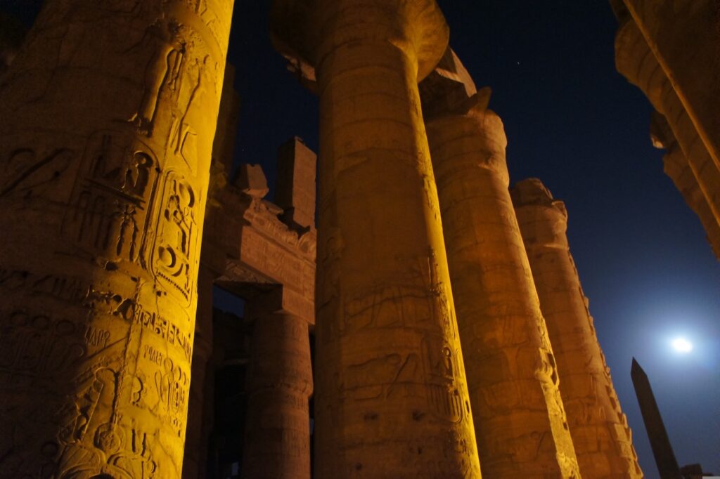 Karnak temple at night