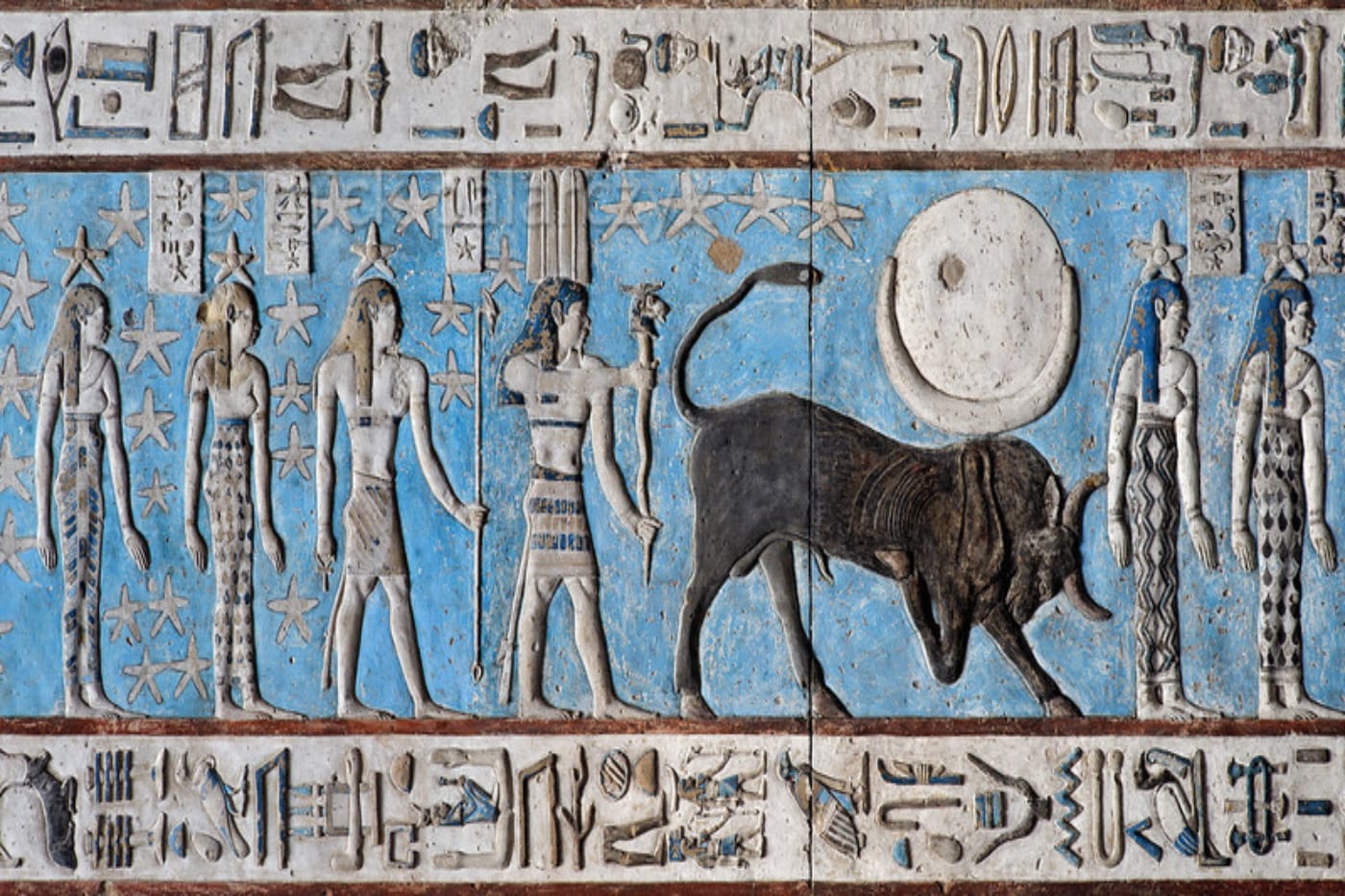 Temple of Hathor Egypt - Dendera temple complex tour columns detail