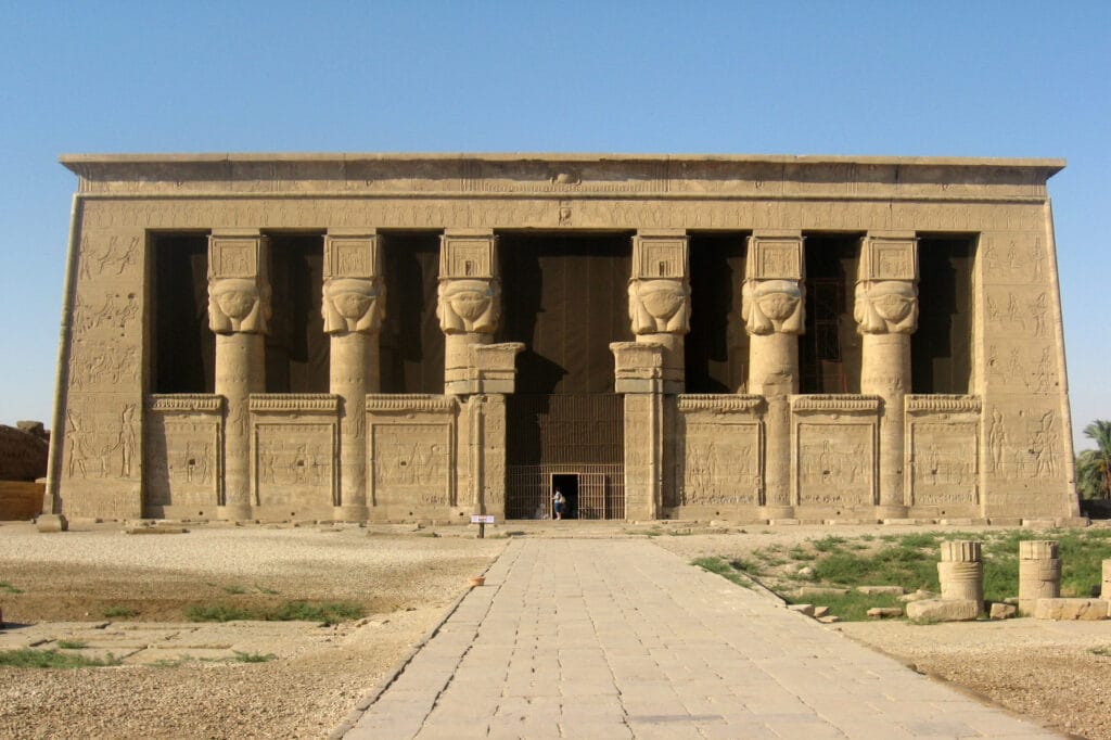 Dendera Temple of Hathor Egypt - hypostyle hall with carved columns
