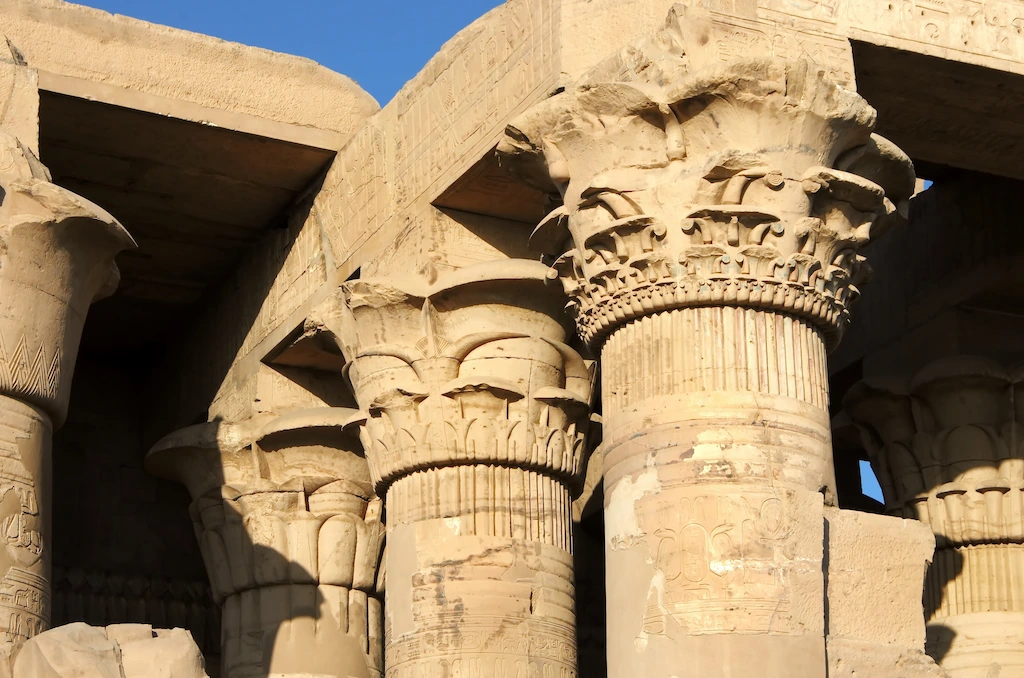 Columns of the Temple of Kom Ombo tour along the Nile, Upper Egypt