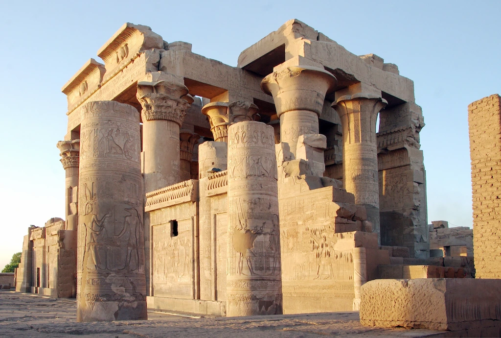 Temple of Kom Ombo tour exterior at sunrise, Aswan Egypt day tour