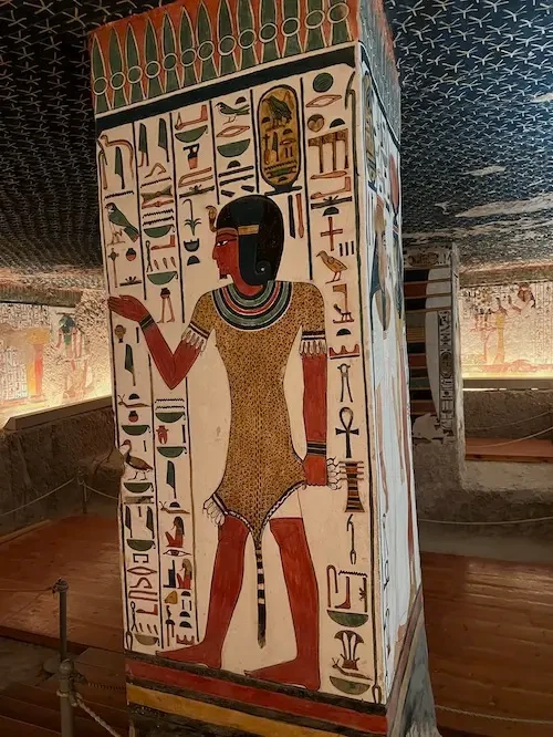 Royal tomb paintings in the Valley of the Queens tour- ancient Egyptian art, Luxor