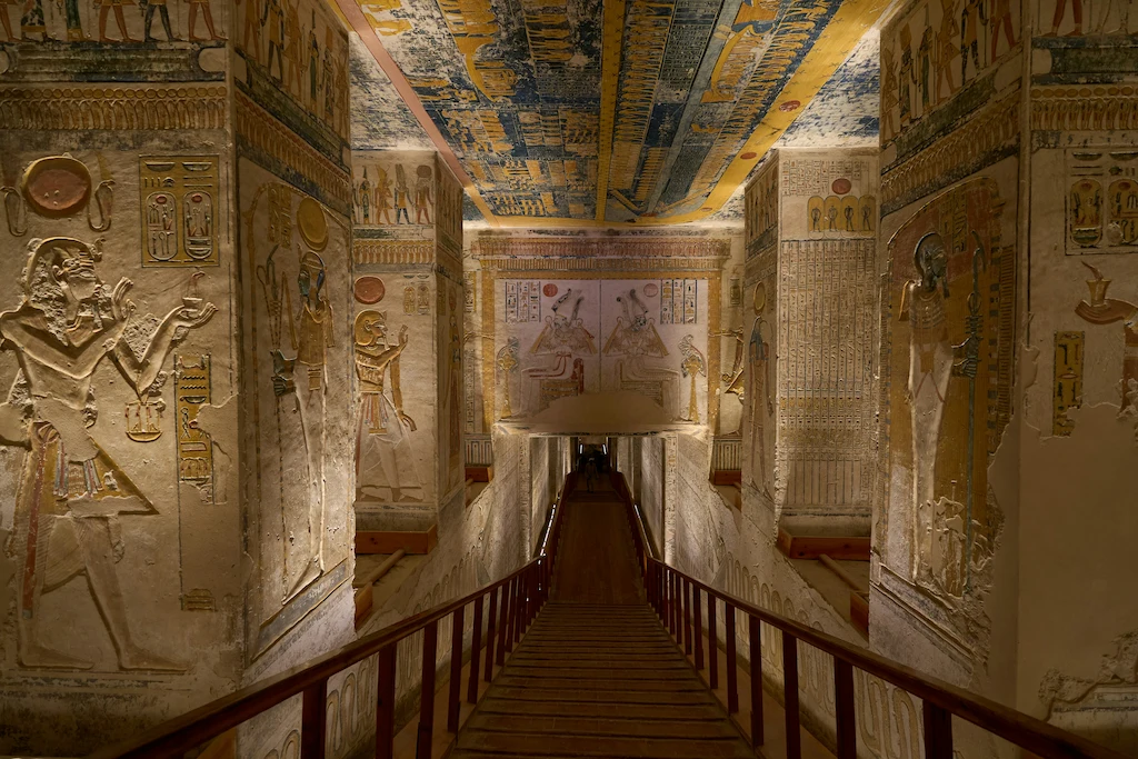 Interior of a royal tomb in the Valley of the Kings, Luxor — a must-visit on a day trip from Hurghada excursion