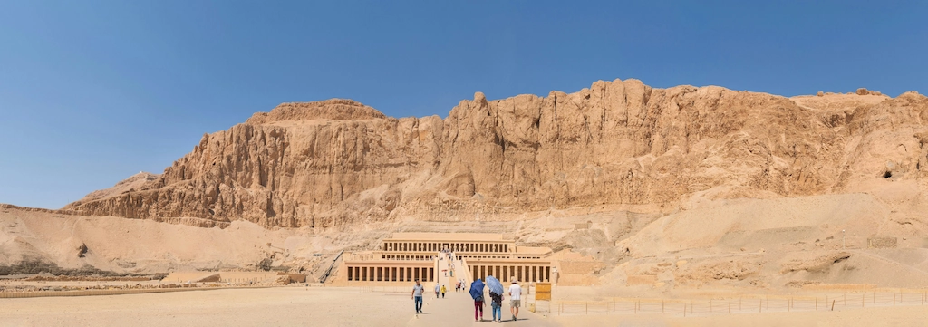 Panoramic view of the Valley of the Kings area in Luxor, Egypt — the site of Tutankhamun's tomb KV62 - King Tut tour without curse