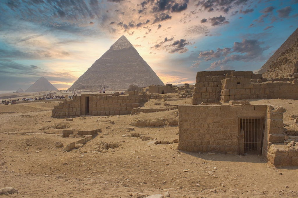 The Great Pyramids of Giza at dawn — the original viral post of the ancient world, still drawing billions of impressions 4,500 years later - social media in ancient egypt