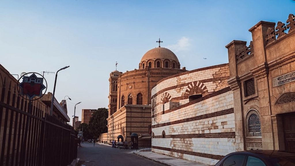 Coptic Cairo Egypt Roman fortress of Babylon walls in Old Cairo