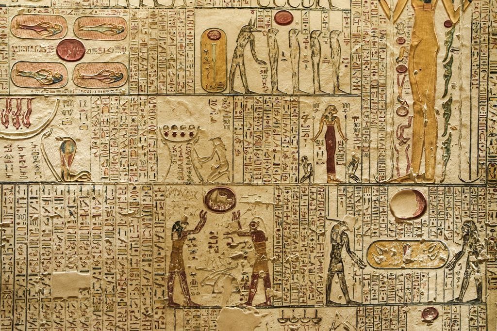 Carved hieroglyphics from the ancient capital of Egypt at Akhetaten