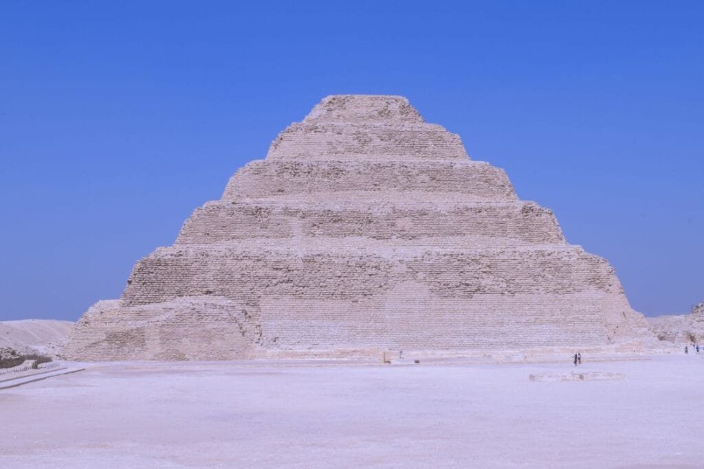 Step Pyramid of Djoser near Memphis, an ancient capital of Egypt, under a clear sky