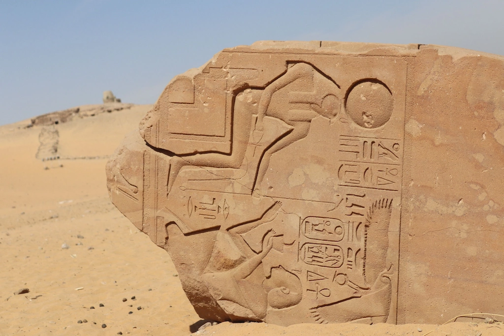 What Is an Egyptian Sarcophagus? Ancient Egyptian stone carvings in the Aswan desert near the granite quarries