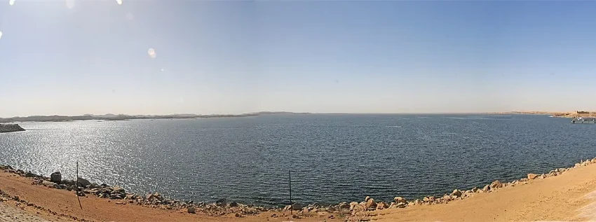 Looking south over Lake Nasser from the Aswan High Dam