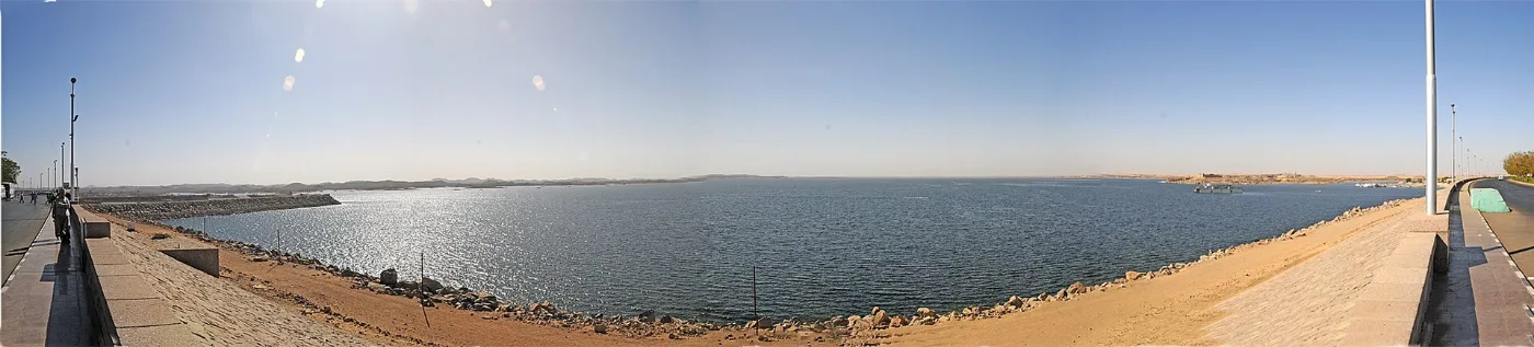 Looking south over Lake Nasser from the Aswan High Dam