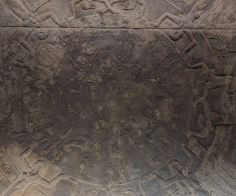 Dendera zodiac - the original circular sky map ceiling displayed in the Louvre, Paris