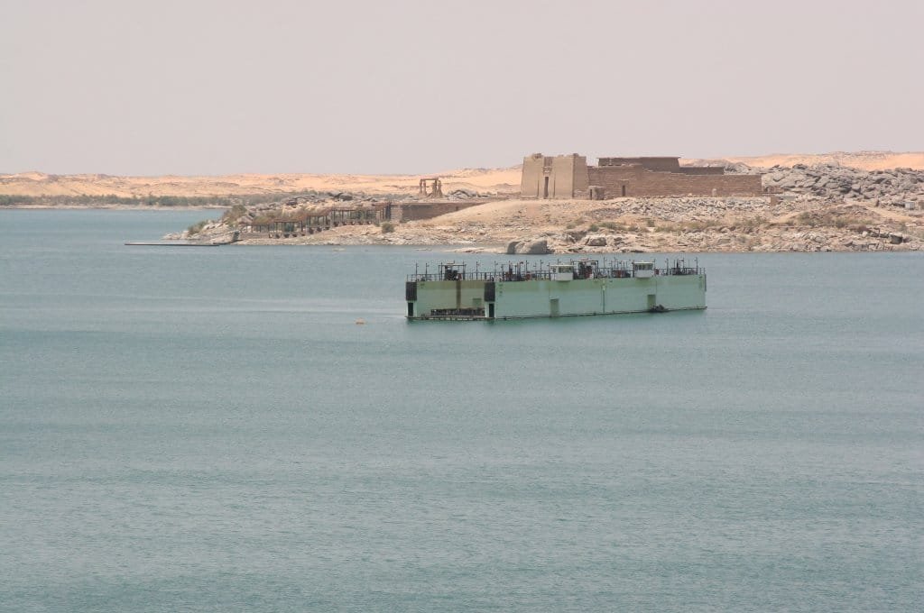 Kalabsha Temple Egypt seen across the waters of Lake Nasser near Aswan