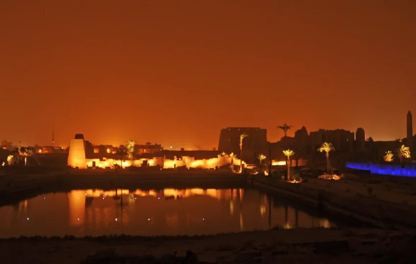 The sacred lake at Karnak where priests purified themselves each morning