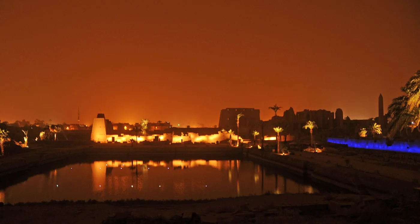 The sacred lake at Karnak where priests purified themselves each morning