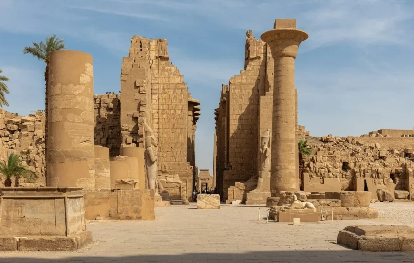 The colonnade of Karnak temple in Luxor, the final stop of the Nile cruise