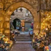 Lantern-lit alley in Khan El Khalili What to buy in souk, Cairo