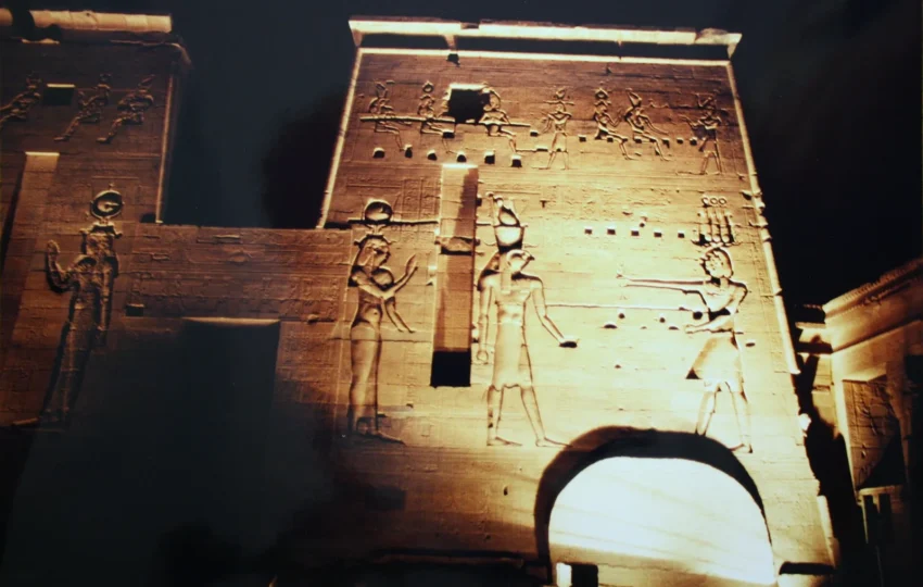 The Temple of Isis rising from Agilkia Island near Aswan