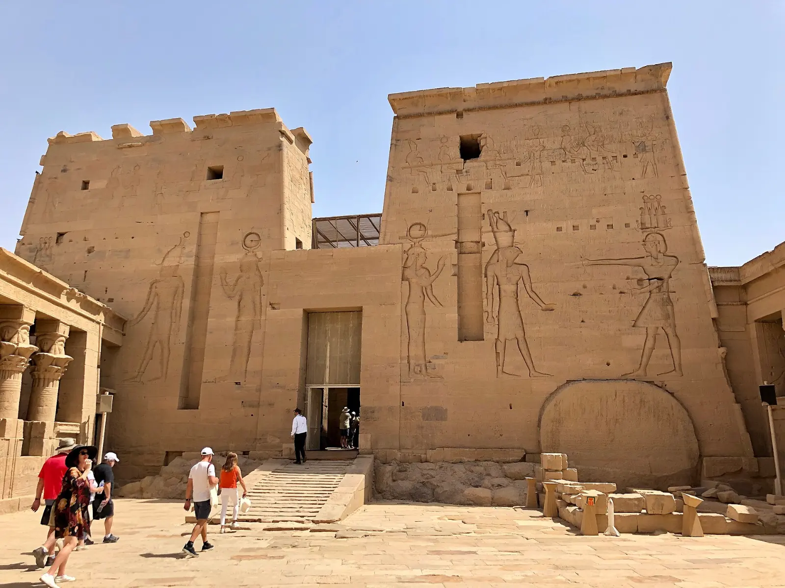The pylon of the Temple of Isis at Philae, visited on the Philae temple tour from Aswan