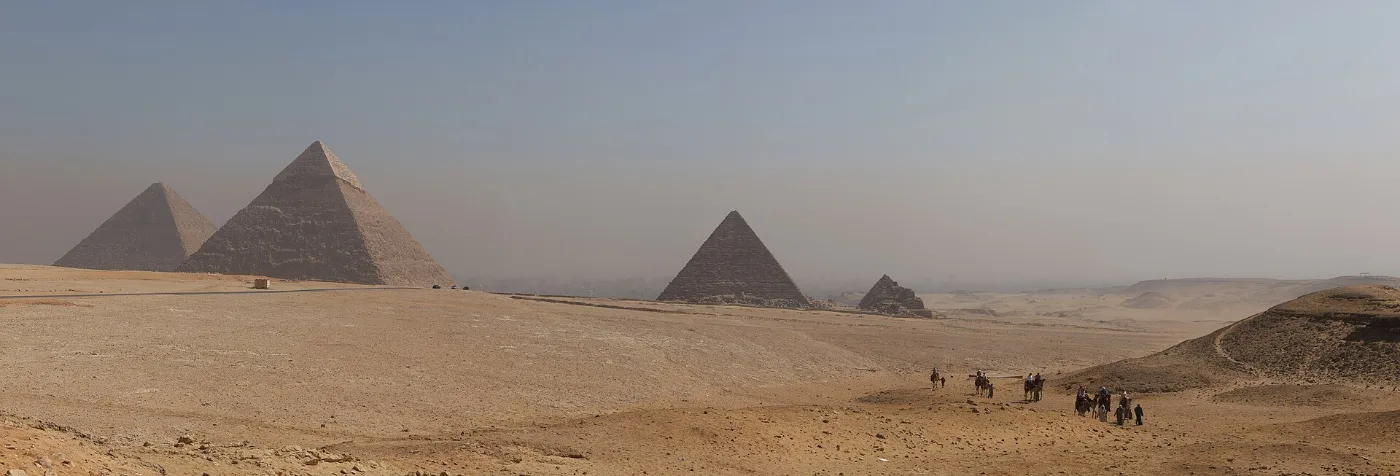 The three pyramids of Giza on day two of the Egypt family tour