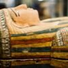 What is mummification: painted ancient Egyptian mummy coffin