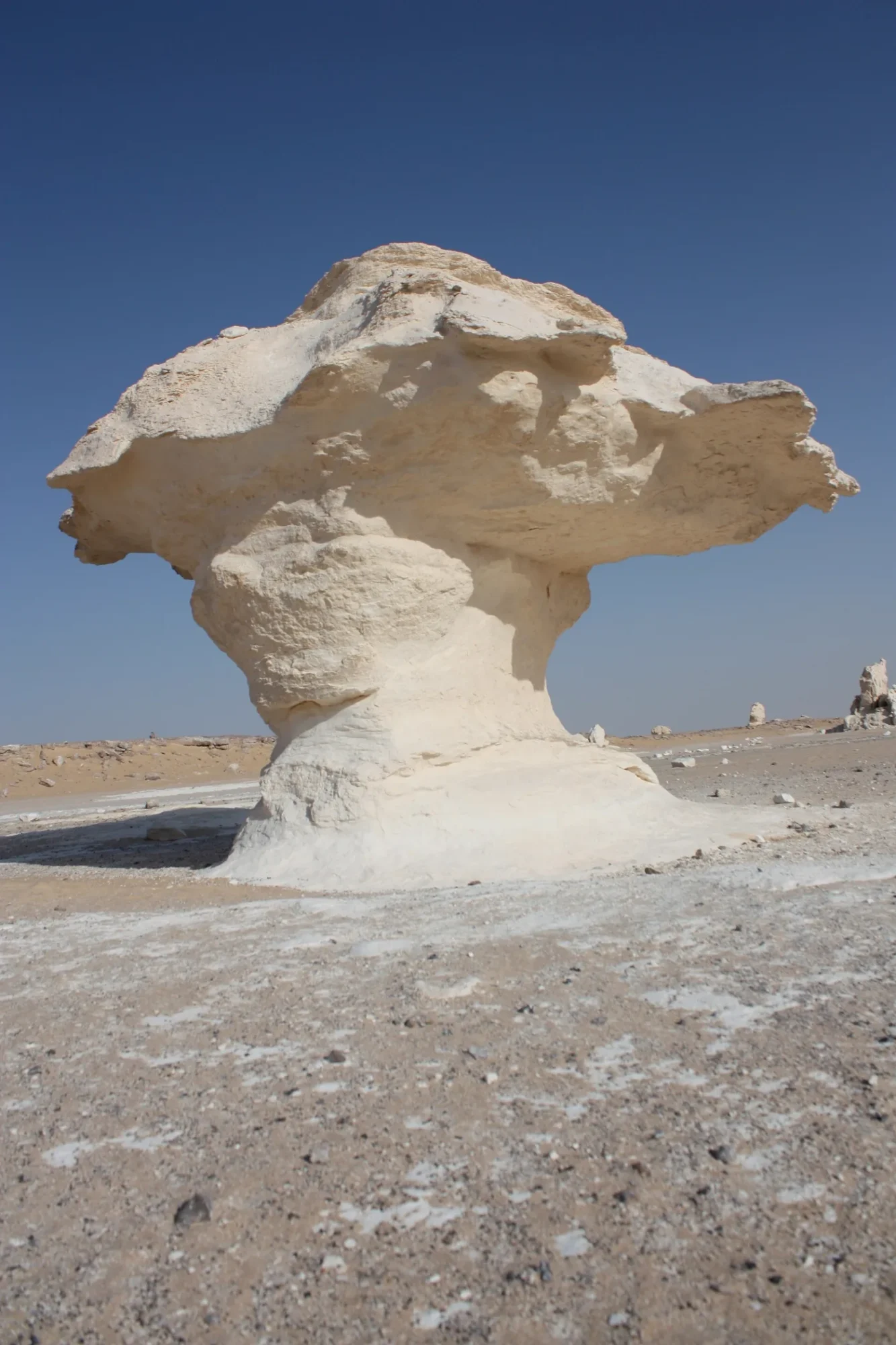 The Mushroom, the best known chalk rock in Egypt White Desert