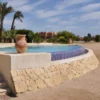 Resort pool and fountain at El Gouna in warm winter sun