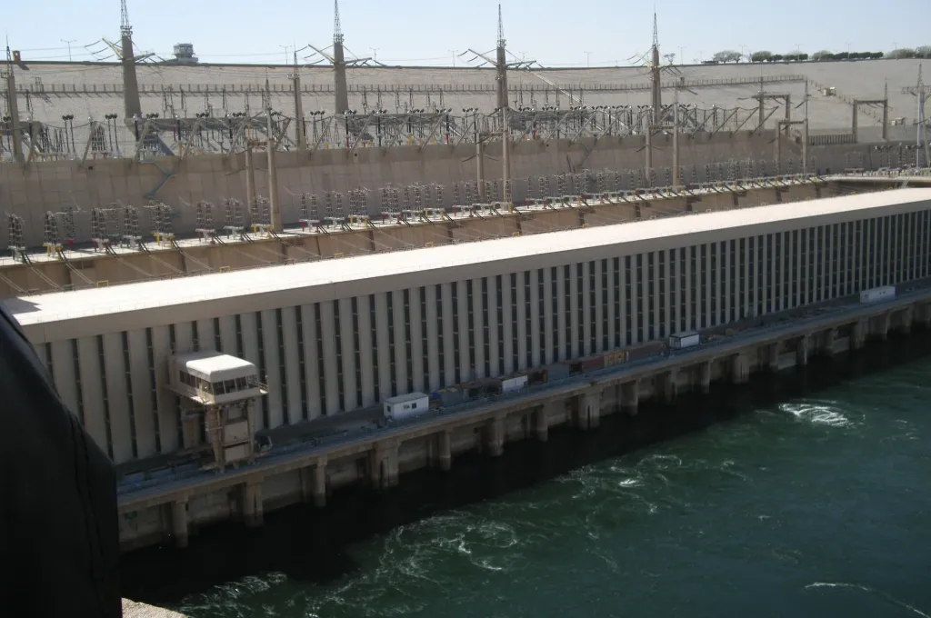 Aswan High Dam wall above the Nile