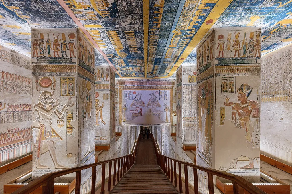 Christmas holiday travel: a painted tomb of Ramesses in the Valley of the Kings near Luxor