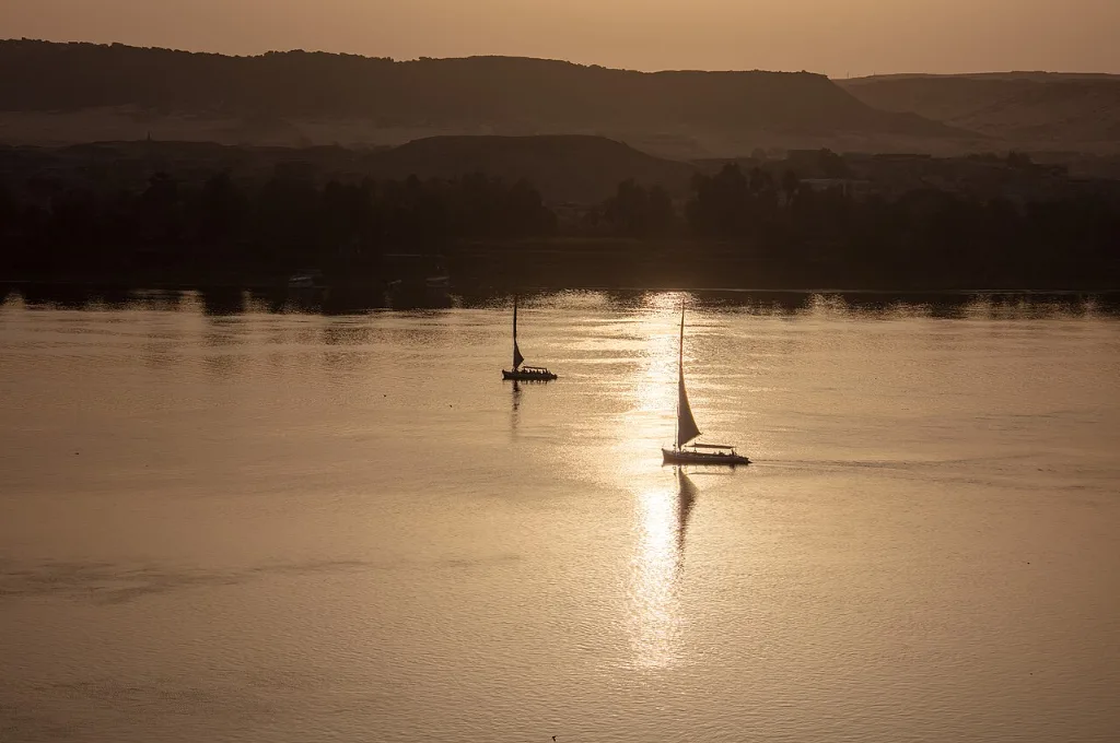 Christmas vacation destinations: the River Nile flowing past Aswan in Egypt