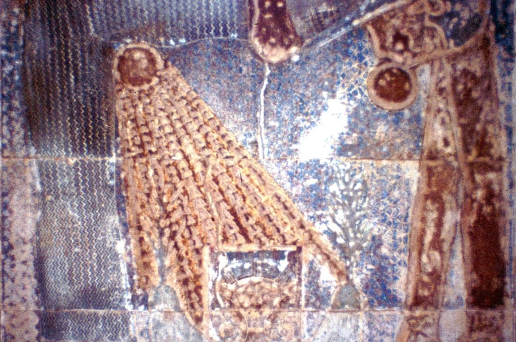 Ceiling relief of the sky goddess Nut giving birth to the sun inside Dendera temple in Egypt