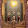 Egypt celebrate Christmas: gilded iconostasis inside the Church of Saint George in Coptic Cairo