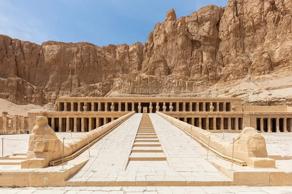 Good places to go for Christmas: the terraced Temple of Hatshepsut near Luxor in Egypt