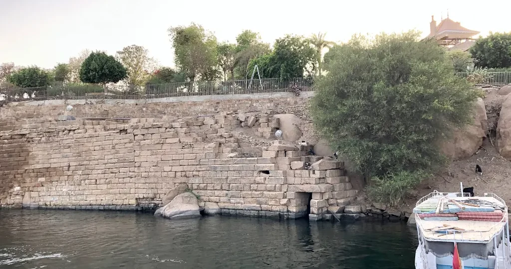 Ancient Nilometer steps at Elephantine Island, used to measure the Nile flood