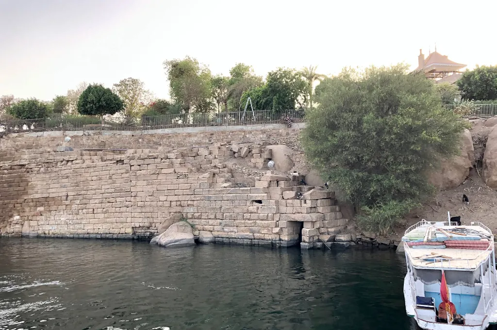 Ancient Nilometer steps at Elephantine Island, used to measure the Nile flood
