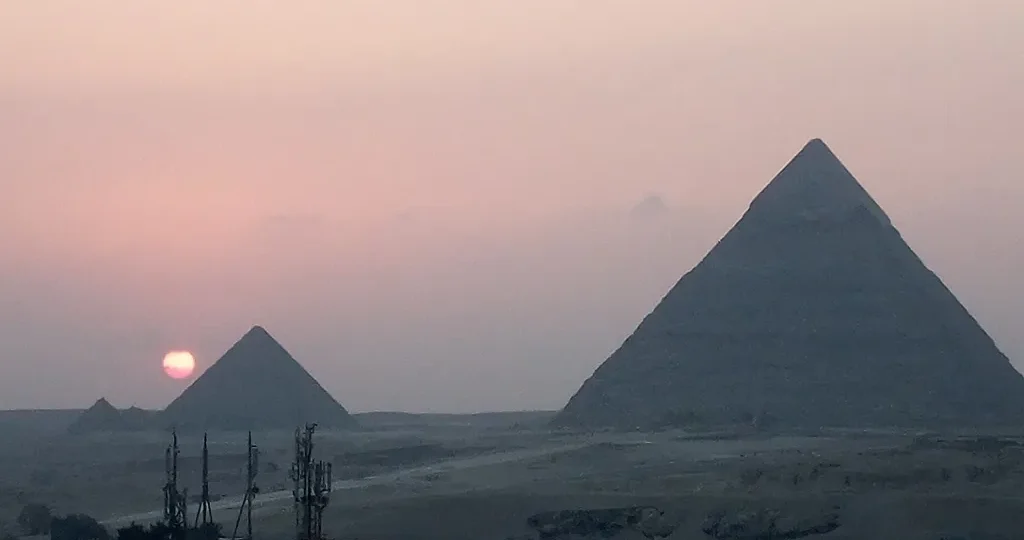 Giza pyramids at sunset, a classic start to a new year in Egypt