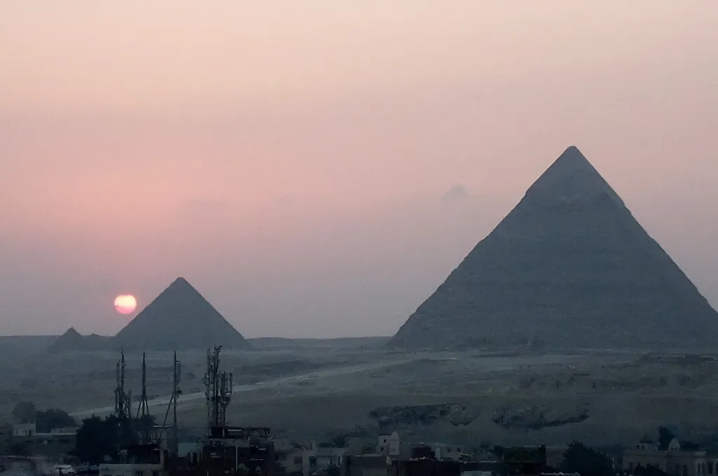 Giza pyramids at sunset, a classic start to a new year in Egypt