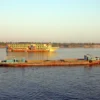 Nile riverboat in warm evening light on a winter cruise