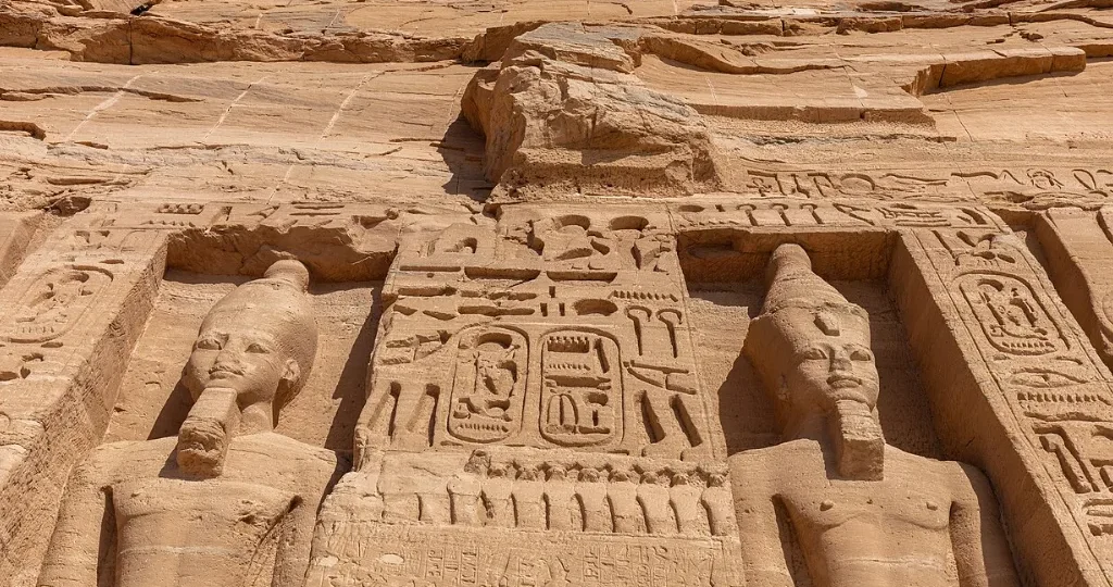 Vacations after Christmas in Egypt: the small temple of Nefertari at Abu Simbel in winter light