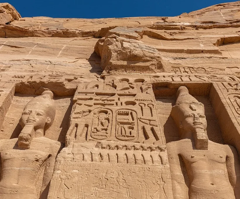 Vacations after Christmas in Egypt: the small temple of Nefertari at Abu Simbel in winter light