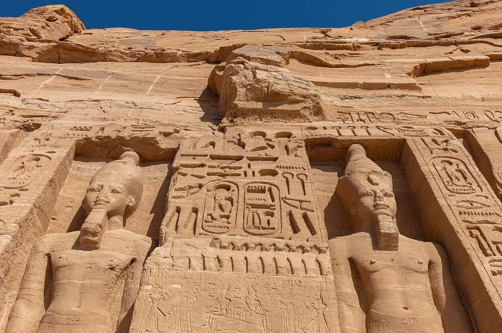 Vacations after Christmas in Egypt: the small temple of Nefertari at Abu Simbel in winter light